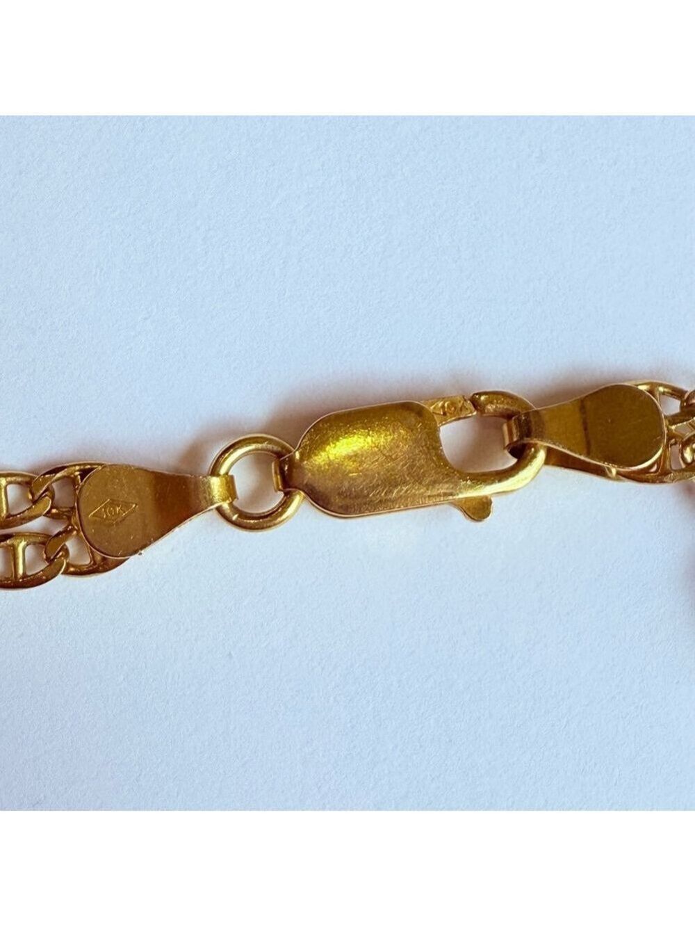 Estate 10K Solid Gold Ruby Sapphire Emerald Anchor Link Laro Italy Bracelet - Picture 6 of 9